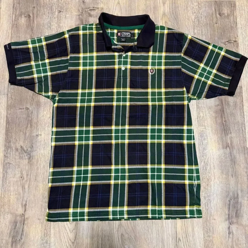 Vintage 90s Chaps Ralph Lauren Polo Shirt Large Stripe Colorblock